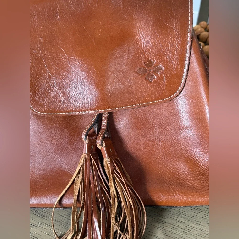 Patricia nash Brown Leather Backpack with Tassel
